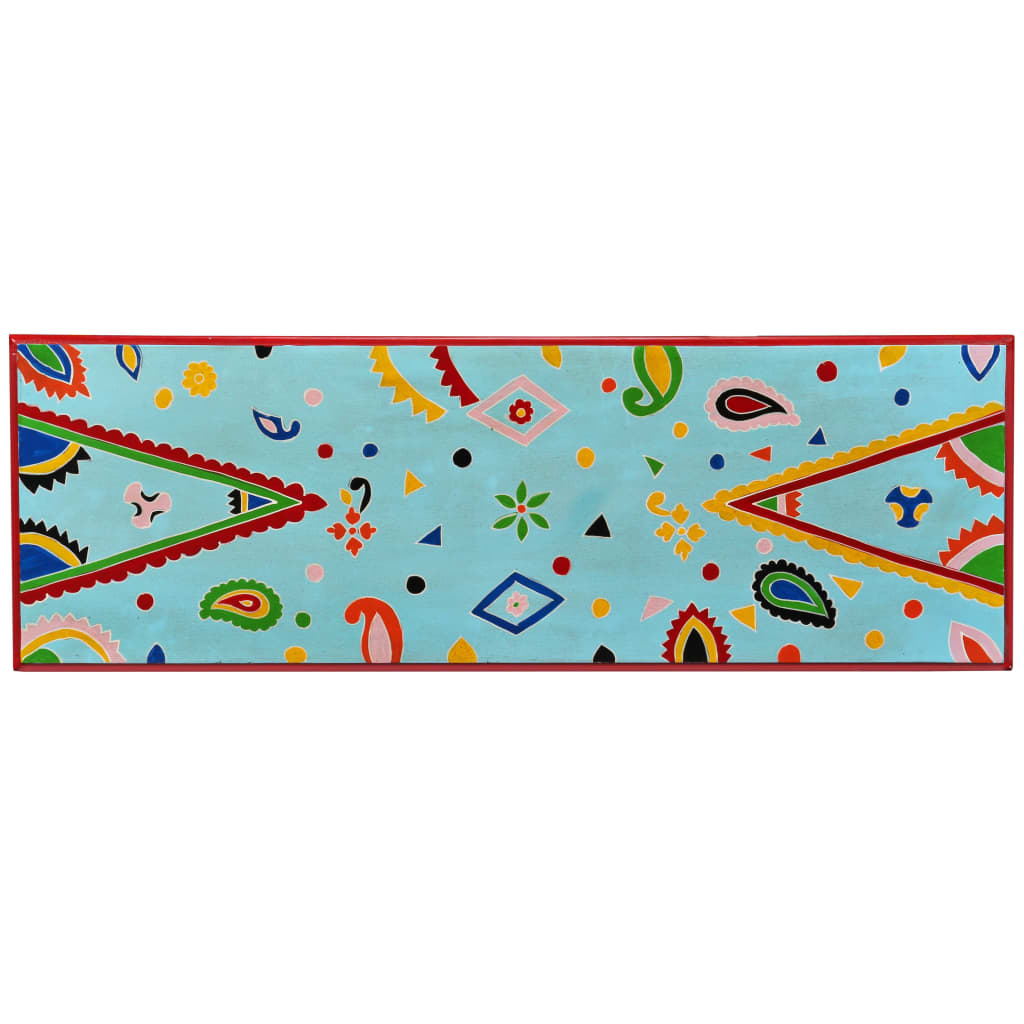 Consolle in Legno Massello di Mango Blu Dipinta a Mano 244596