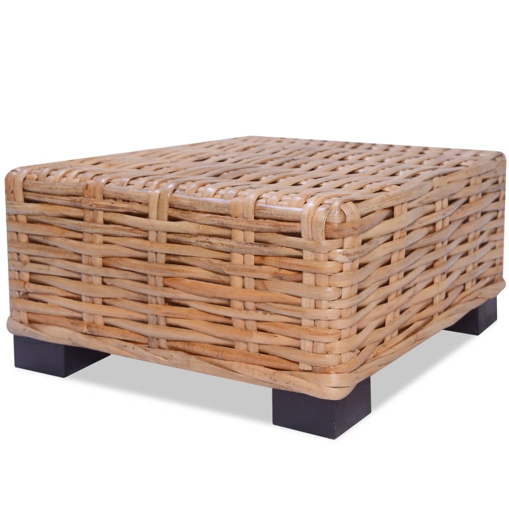Tavolino da Salotto in Rattan Naturale 45x45x30 cm 244627