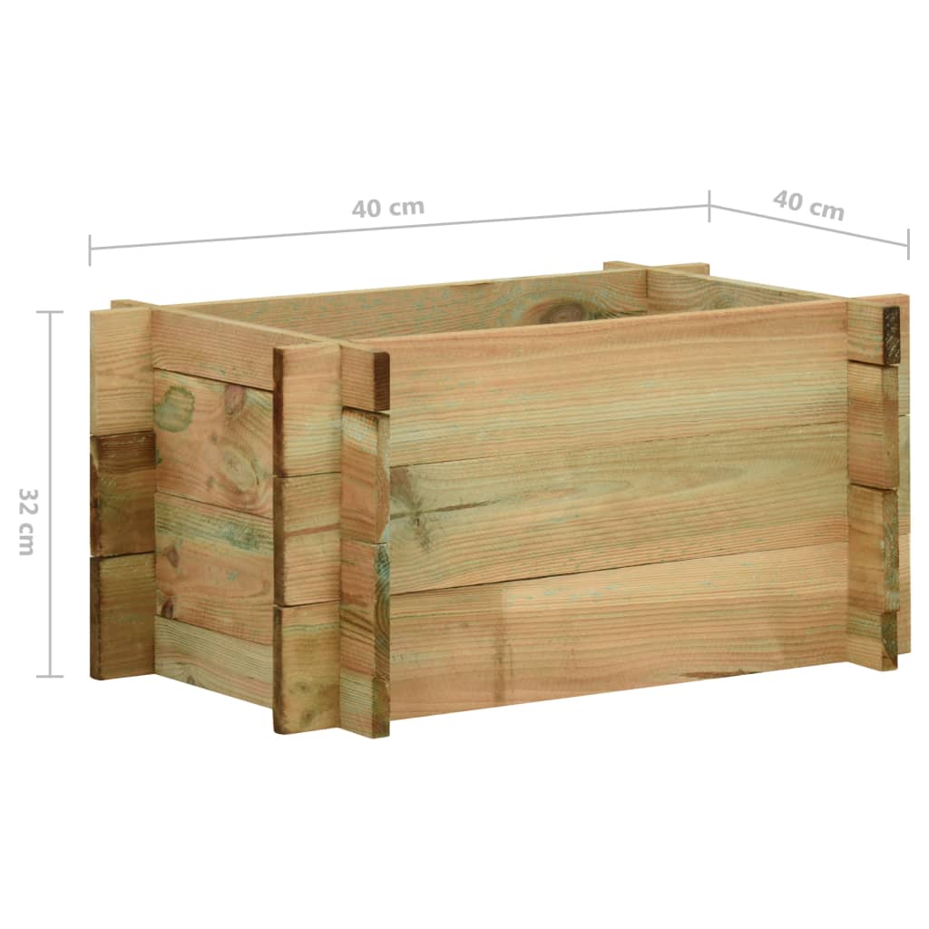 Fioriera Giardino-Vaso da Esterno-Contenitore per Piante Letto Vegetale Legno Pino Impregnato 40 cm
