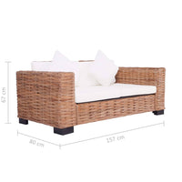 Divano a 2 Posti in Rattan Naturale 244418