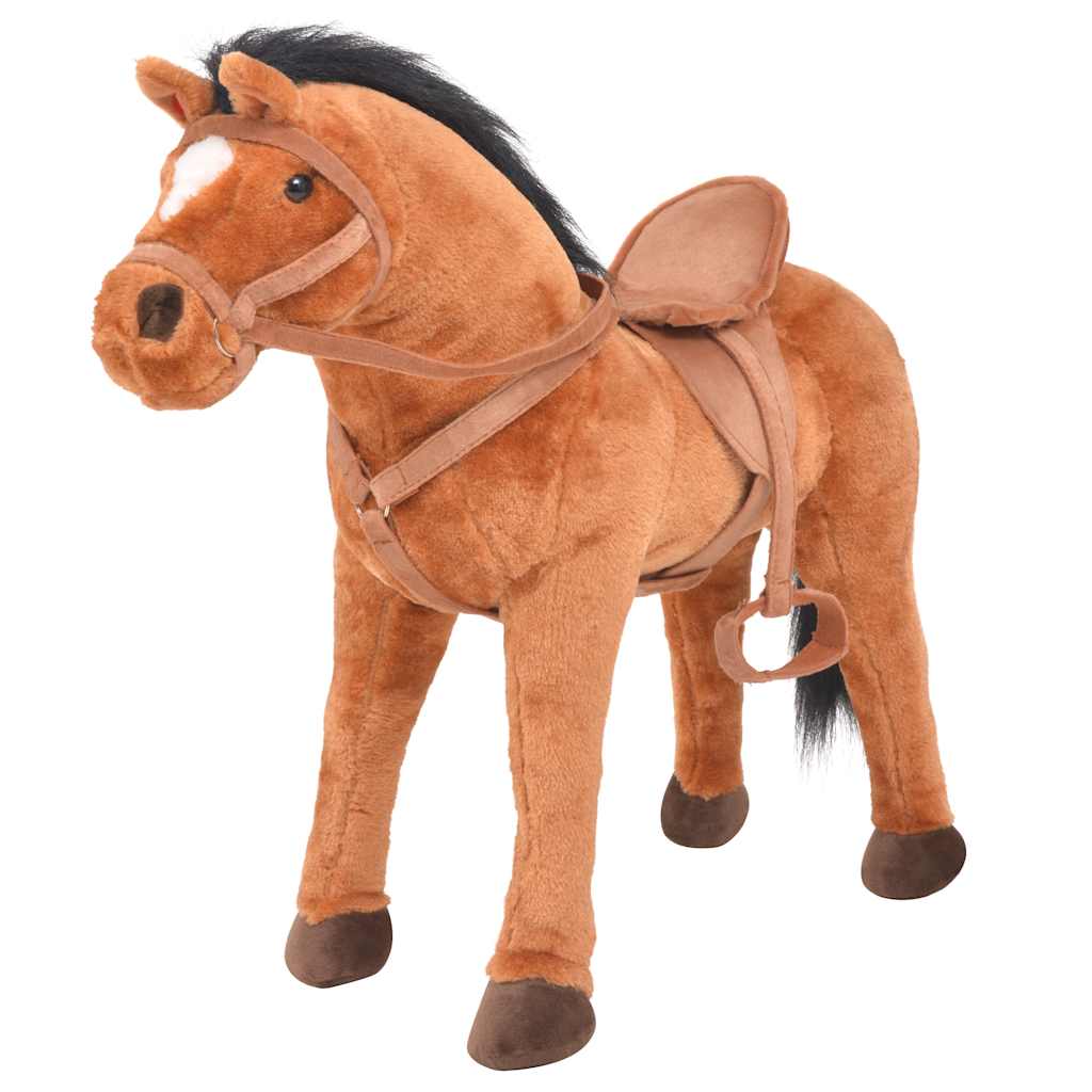 Cavallo in Peluche in Piedi Marronecod mxl 73056