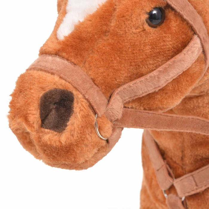 Cavallo in Peluche in Piedi Marrone 91309