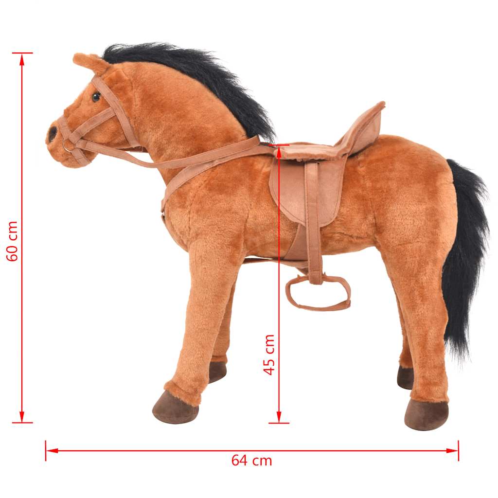 Cavallo in Peluche in Piedi Marrone 91309