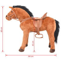 Cavallo in Peluche in Piedi Marrone 91309