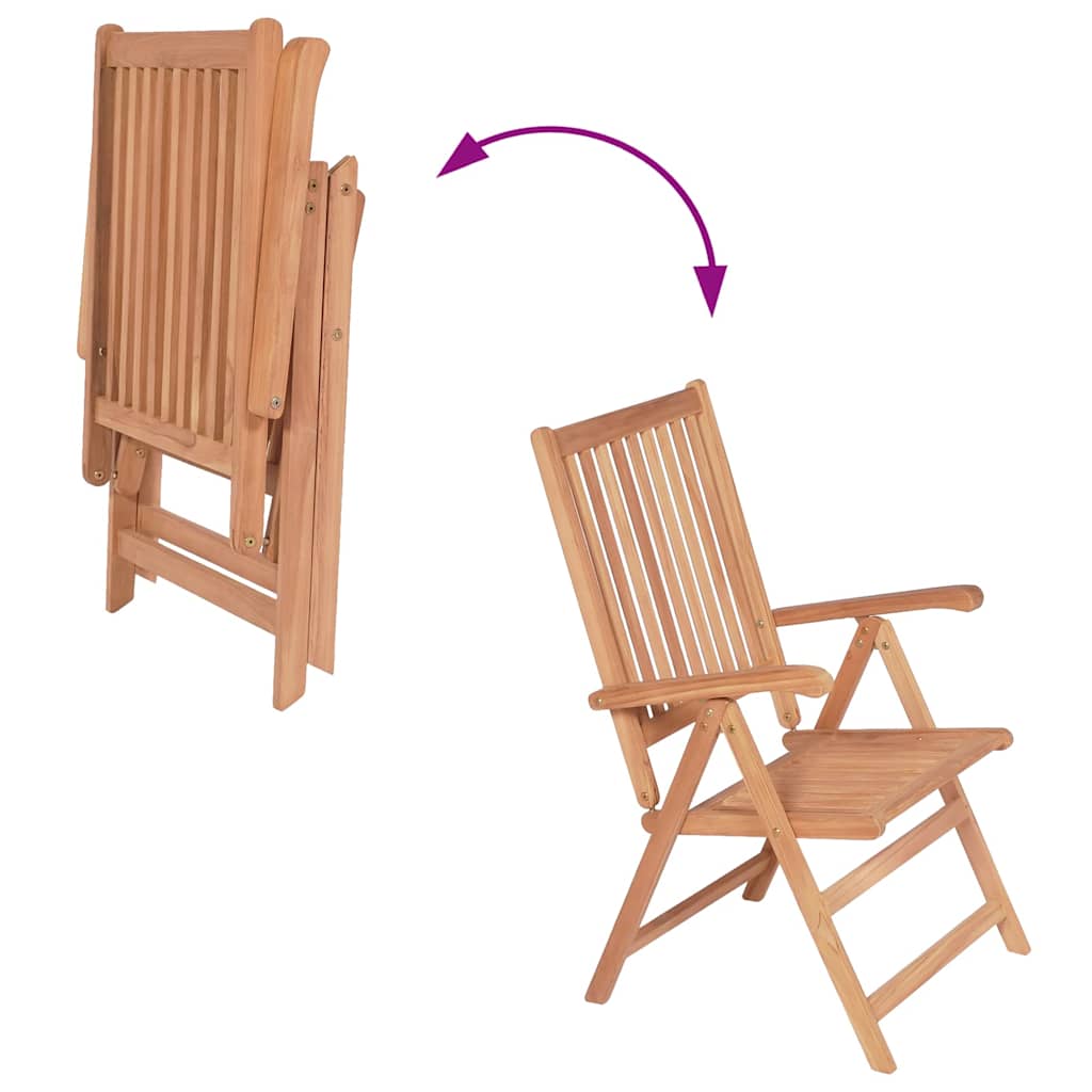 Sedie Reclinabili da Giardino 2 pz in Legno Massello di Teak cod mxl 11645