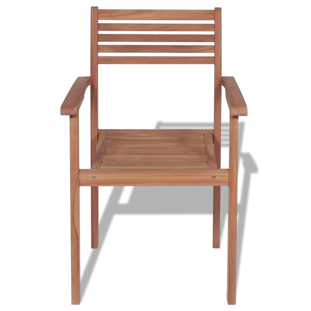 Sedie da Giardino Impilabili 2 pz in Legno Massello di Teak 43036
