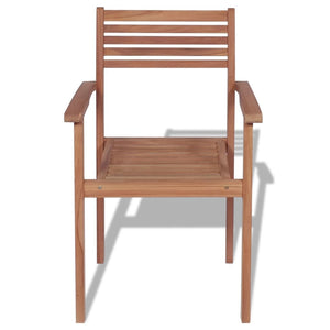 Sedie da Giardino Impilabili 2 pz in Legno Massello di Teak 43036