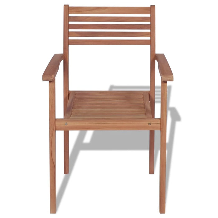 Sedie da Giardino Impilabili 2 pz in Legno Massello di Teak 43036