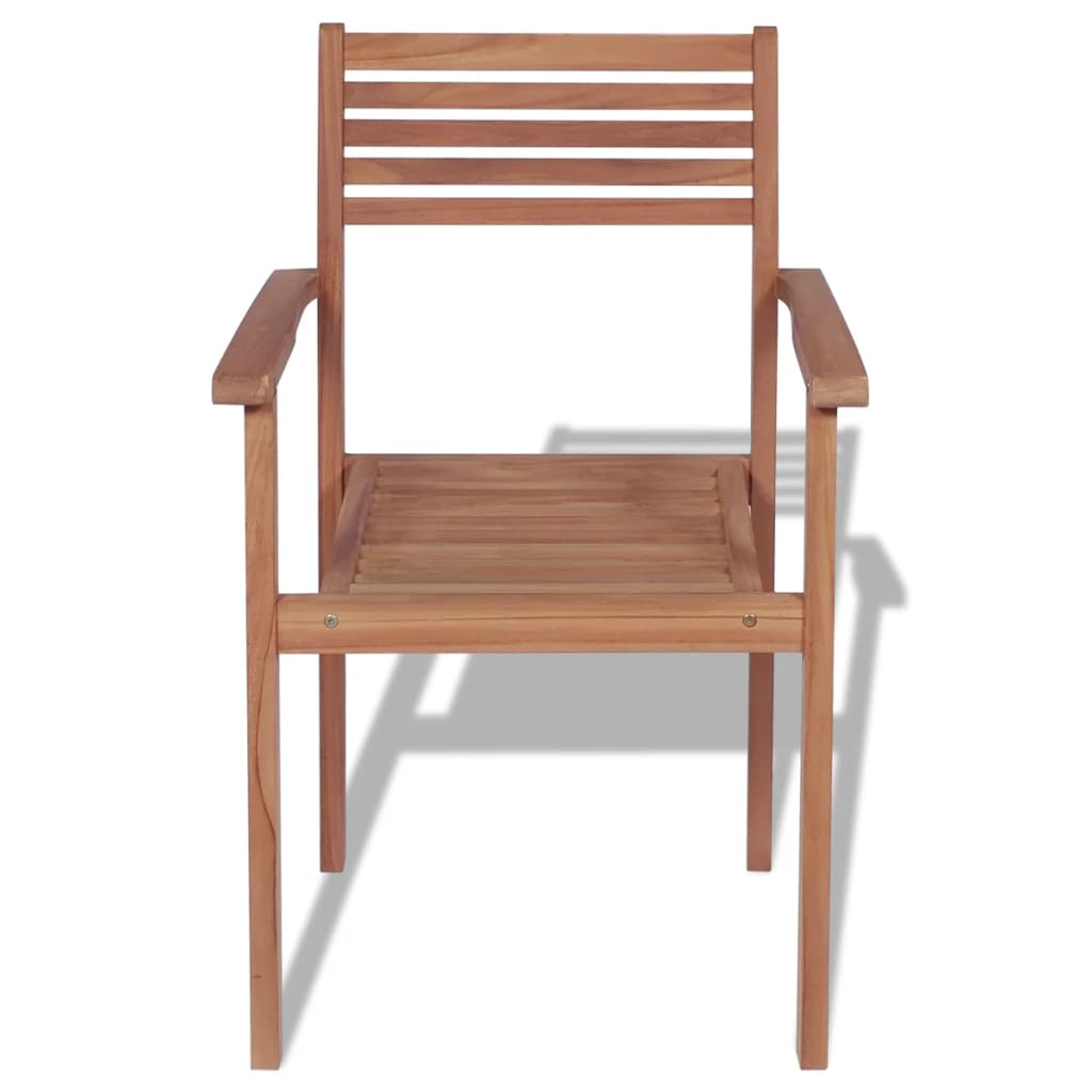 Sedie da Giardino Impilabili 4 pz in Legno Massello di Teak 43037