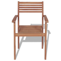 Sedie da Giardino Impilabili 4 pz in Legno Massello di Teak 43037