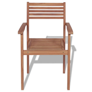 Sedie da Giardino Impilabili 4 pz in Legno Massello di Teak 43037