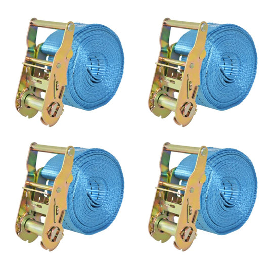 Cinghie d'Ancoraggio 4 pz a Cricchetto 2 T 6mx38mm Blu