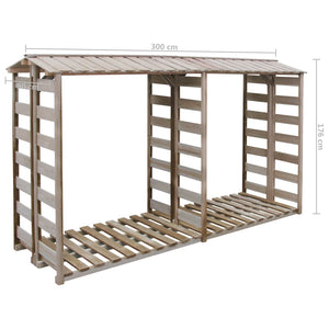 Deposito per Legname Capanno 300x90x176 cm in Pino Impregnato 43330