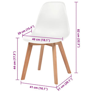 Sedie da Pranzo 6 pz Bianche in Plastica cod mxl 25460