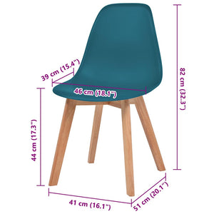 Sedie da Pranzo 4 pz Turchese in Plastica cod mxl 6856