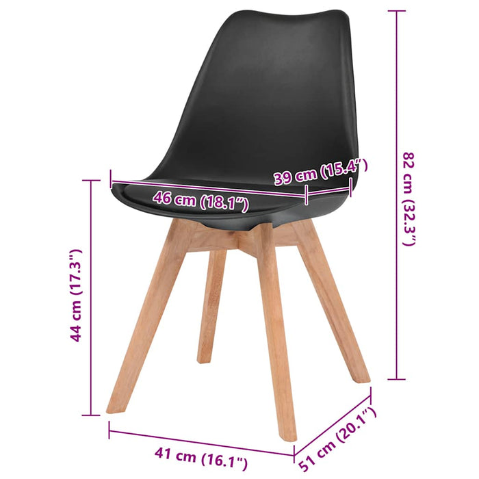 Sedie da Pranzo 4 pz Nere in Plastica cod mxl 8808