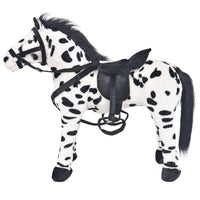 Cavallo in Peluche in Piedi Nero e Bianco XXL 91326