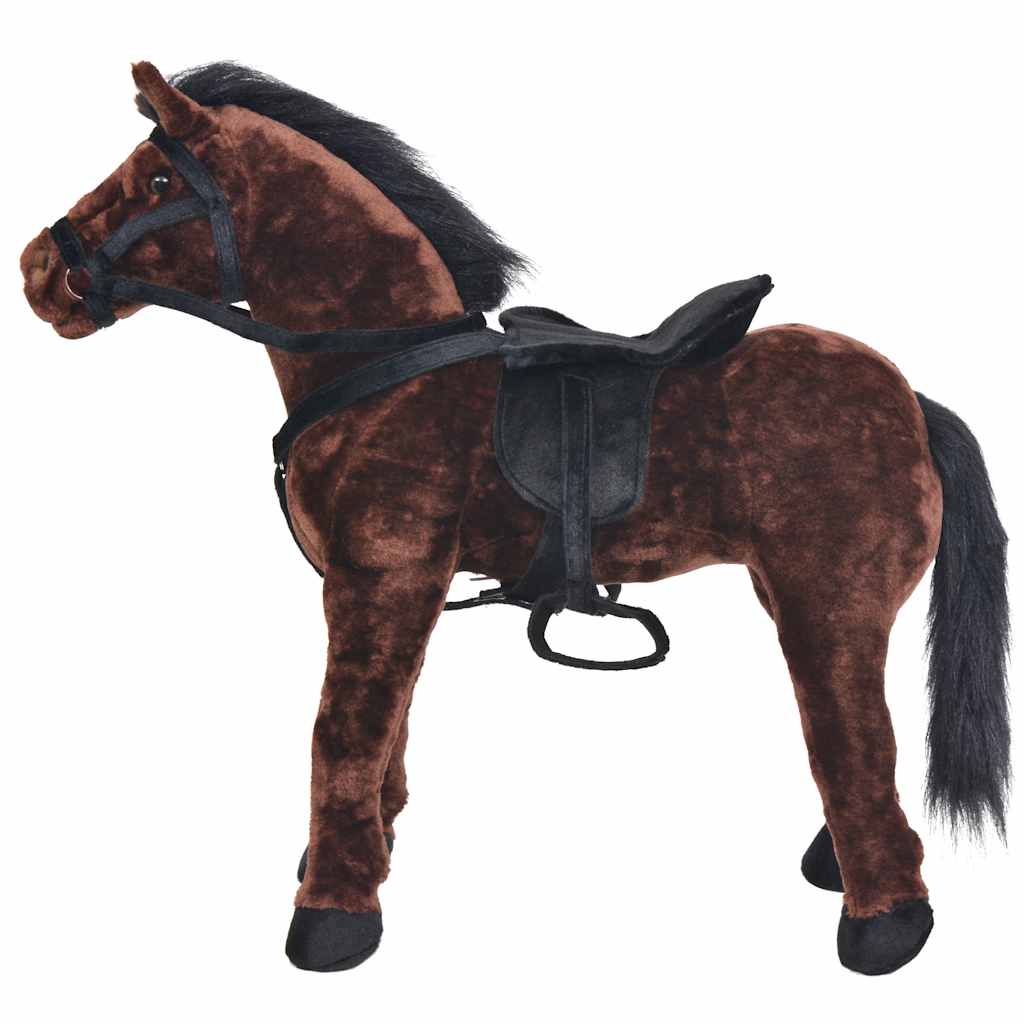 Cavallo in Peluche in Piedi Marrone Scuro XXL 91327