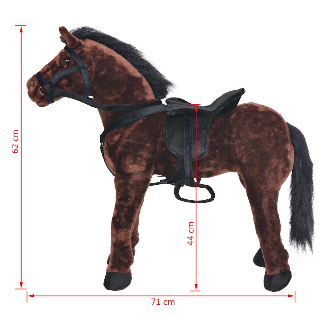 Cavallo in Peluche in Piedi Marrone Scuro XXL 91327