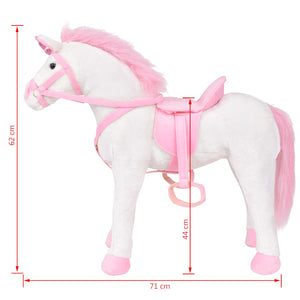 Unicorno di Peluche in Piedi Bianco e Rosa XXL 91328
