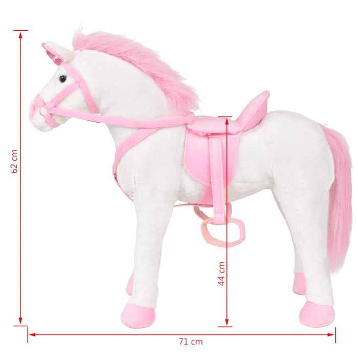 Unicorno di Peluche in Piedi Bianco e Rosa XXL 91328