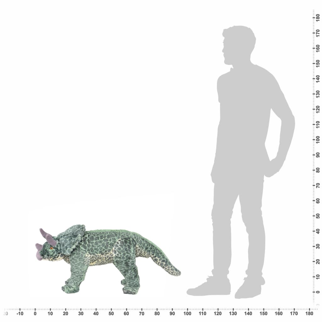 Dinosauro Triceratops in Peluche in Piedi Verde XXL 91344