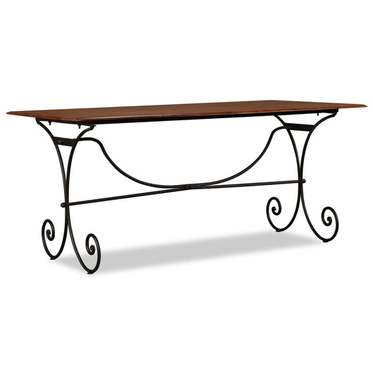 Tavolo da Pranzo in Legno Massello Finitura Ambra 180x90x76 cm 244677