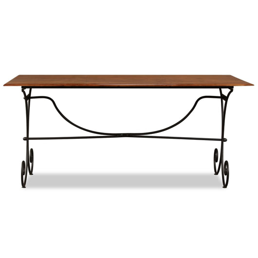 Tavolo da Pranzo in Legno Massello Finitura Ambra 180x90x76 cm 244677