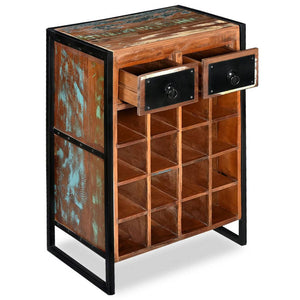 Portavini da 16 Bottiglie in Legno Massello di Recupero 244831