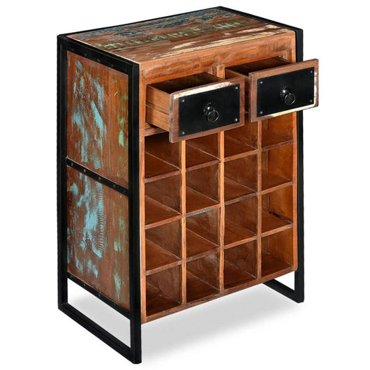 Portavini da 16 Bottiglie in Legno Massello di Recupero 244831