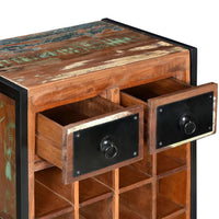 Portavini da 16 Bottiglie in Legno Massello di Recupero 244831