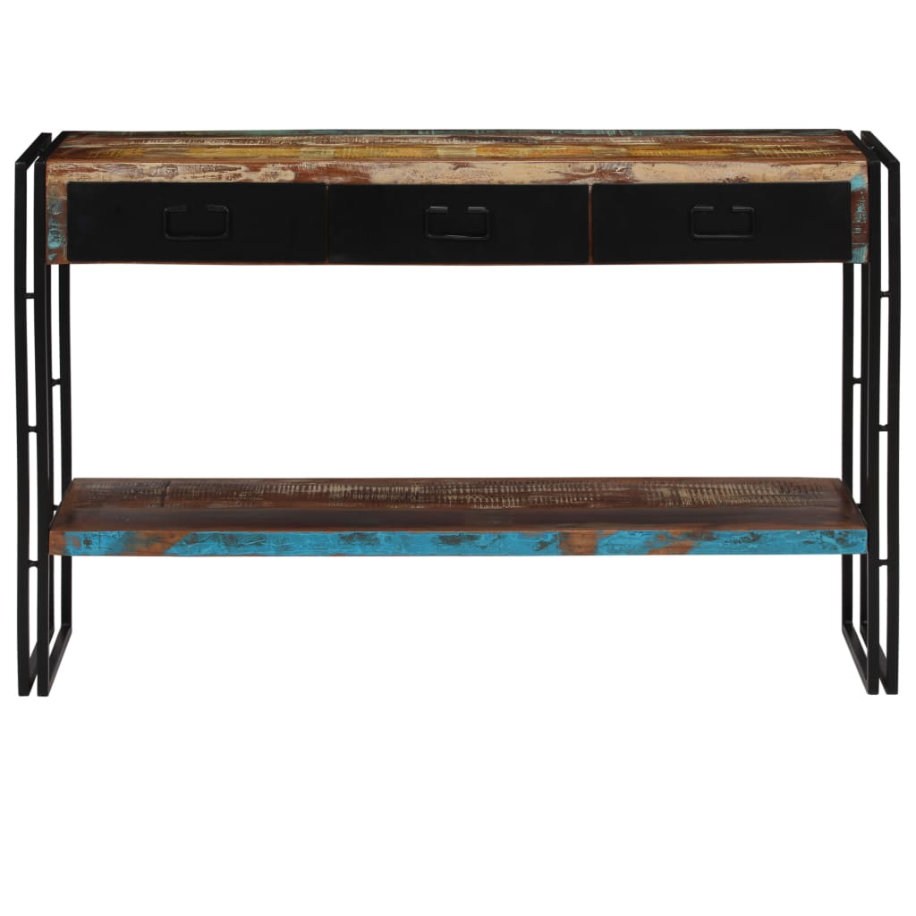 Tavolo Consolle in Legno Massello Recuperato 120x30x76 cm 244843