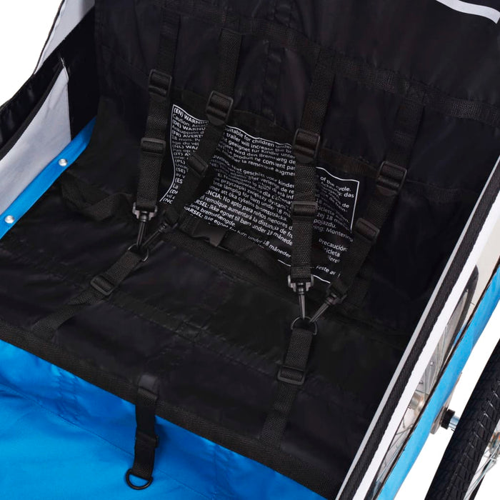 Rimorchio da Bici per Bambini Grigio e Nero 30 kg cod mxl 68403