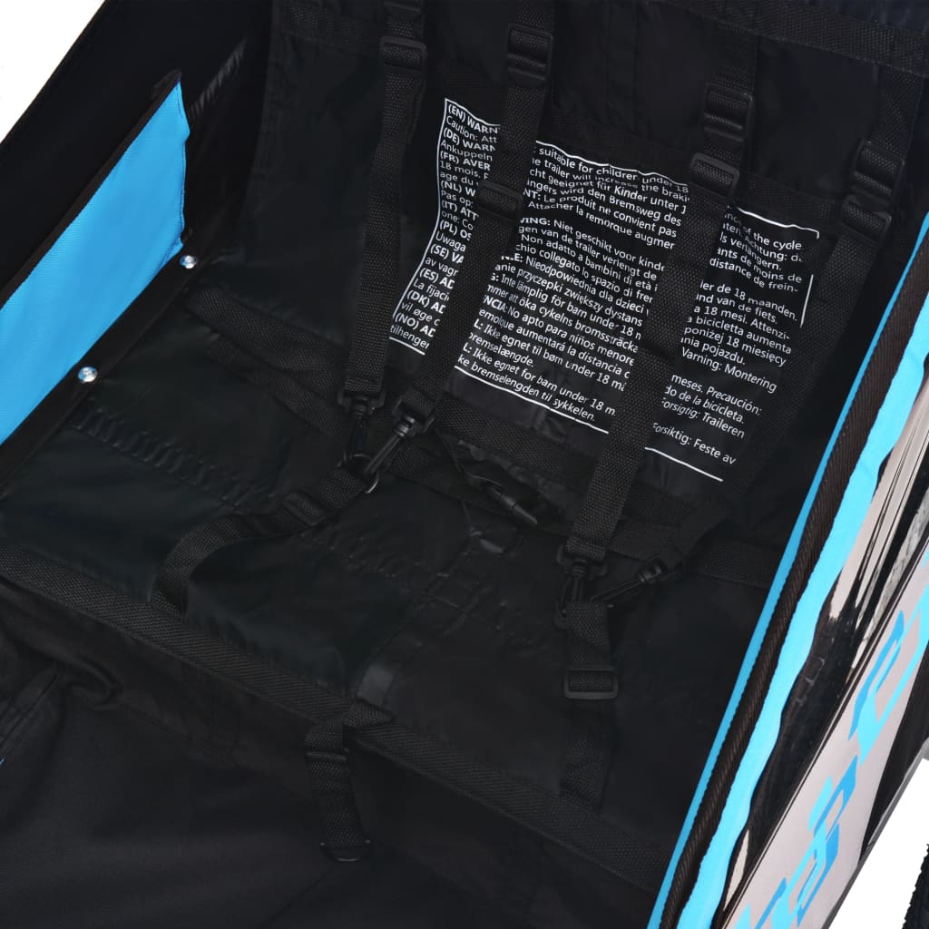 Rimorchio per Bici Grigio e Blu 30 kg 91373