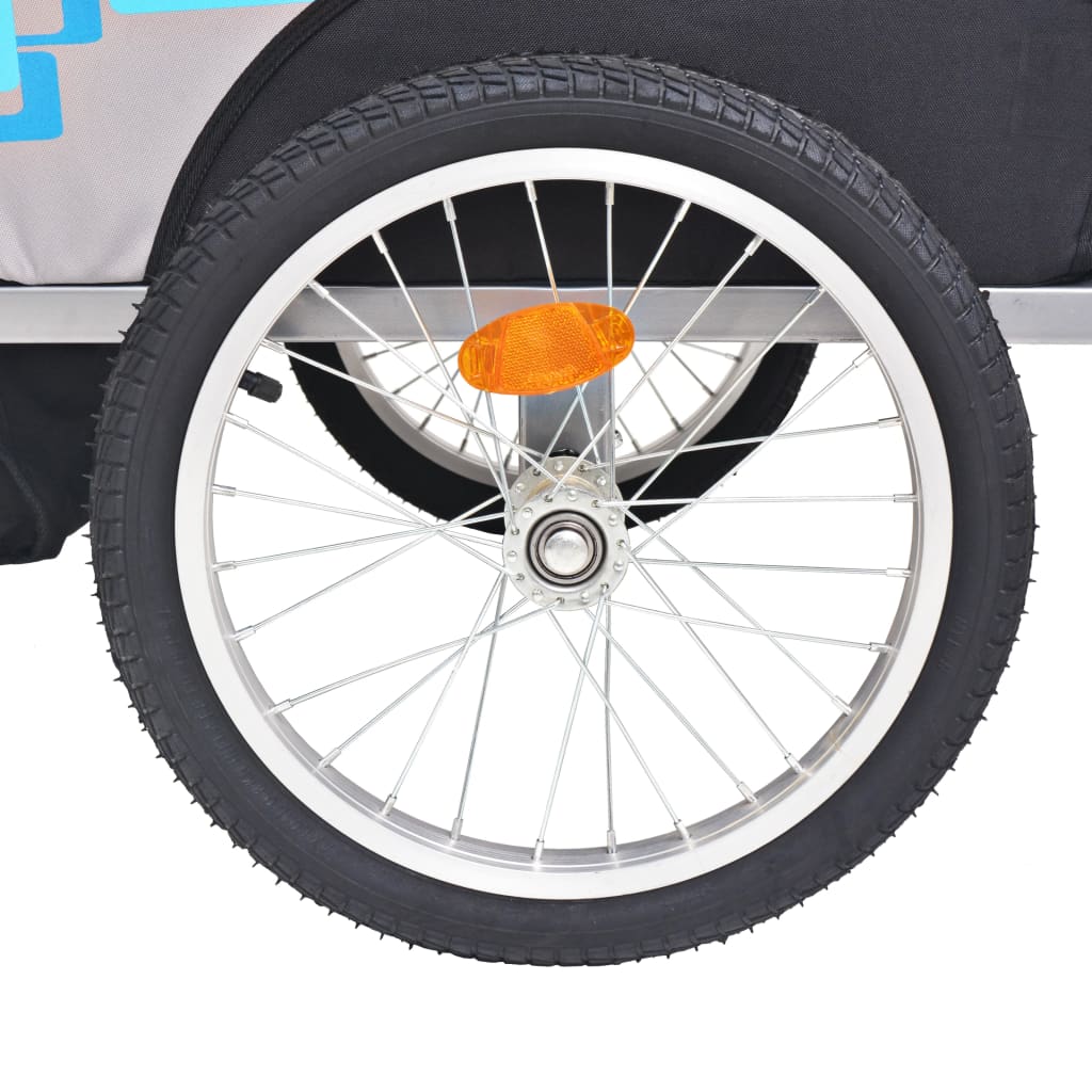 Rimorchio per Bici Grigio e Blu 30 kg 91373