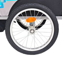 Rimorchio per Bici Grigio e Blu 30 kg 91373