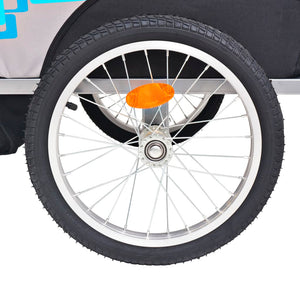 Rimorchio per Bici Grigio e Blu 30 kg 91373