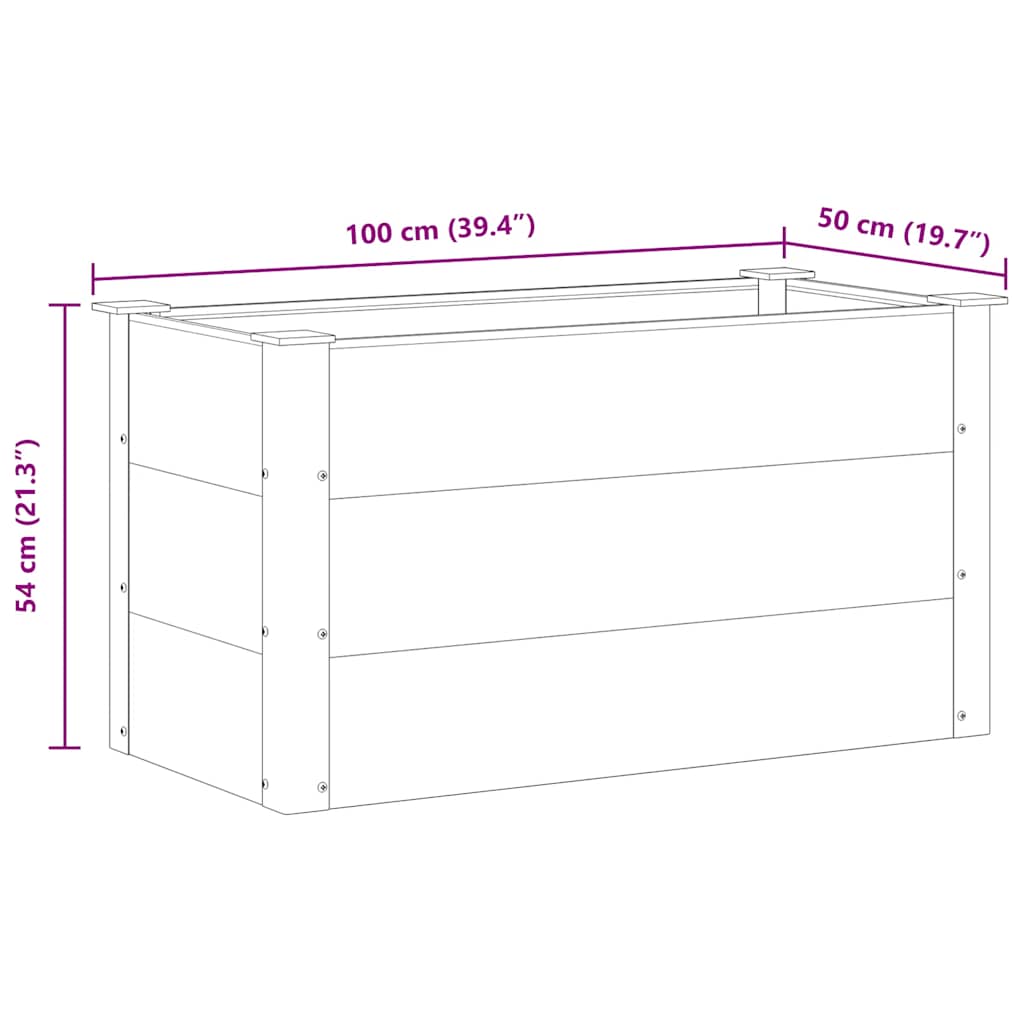 Letto Rialzato da Giardino in WPC 100x50x54 cm Grigio cod mxl 67302