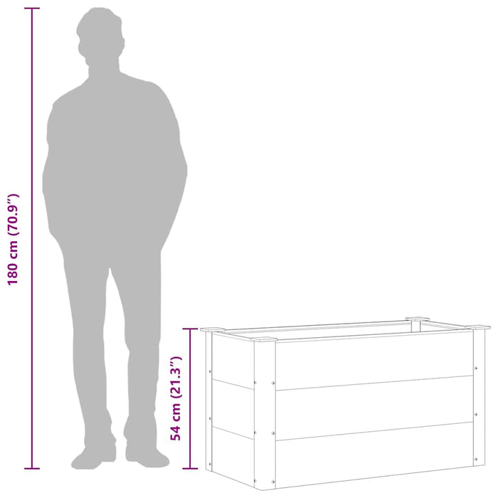 Letto Rialzato da Giardino in WPC 100x50x54 cm Grigio cod mxl 67302