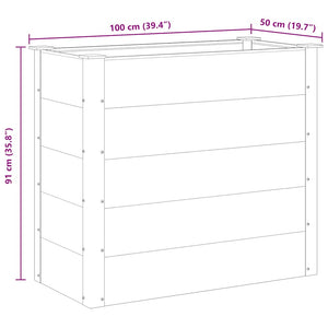 Letto Rialzato da Giardino in WPC 100x50x91 cm Grigio
