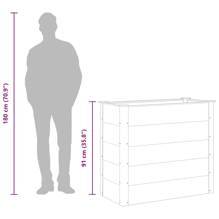 Letto Rialzato da Giardino in WPC 100x50x91 cm Grigio