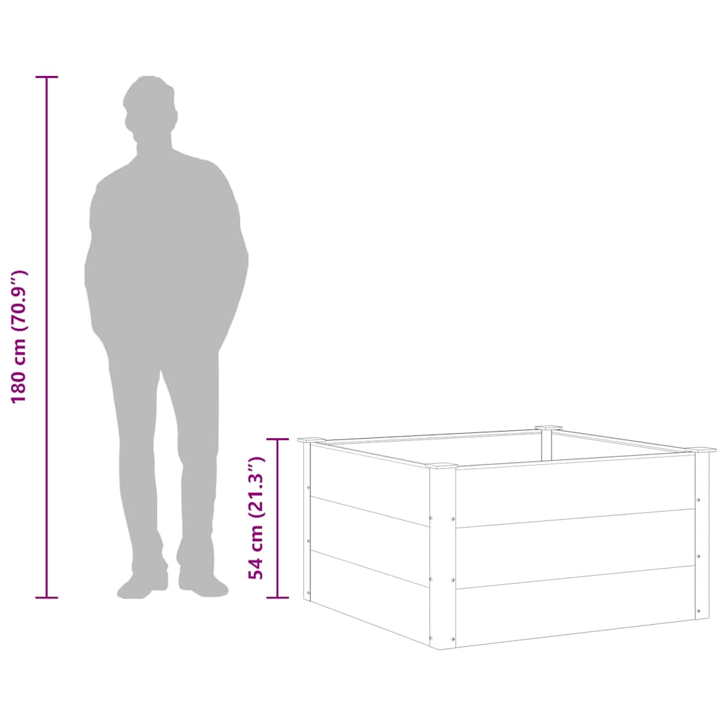 Letto Rialzato da Giardino in WPC 100x100x54 cm Grigio