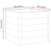 Letto Rialzato da Giardino in WPC 100x100x91 cm Grigio 43606