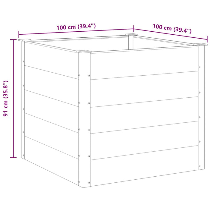 Letto Rialzato da Giardino in WPC 100x100x91 cm Grigio 43606