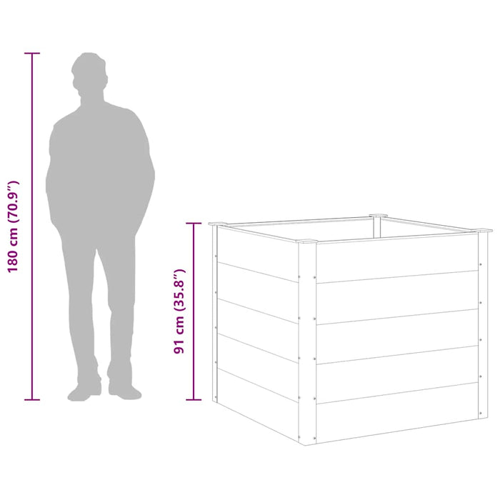 Letto Rialzato da Giardino in WPC 100x100x91 cm Grigio