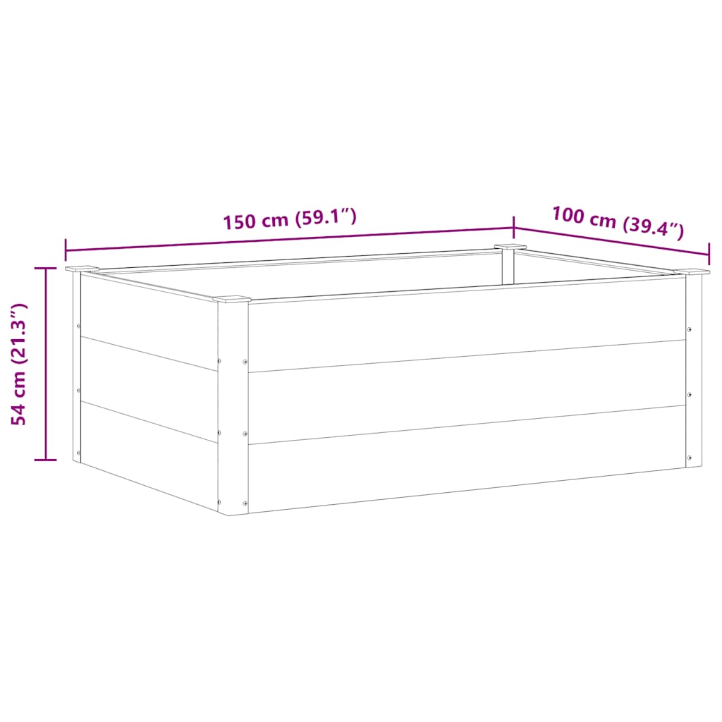 Letto Rialzato da Giardino in WPC 150x100x54 cm Grigio 43609