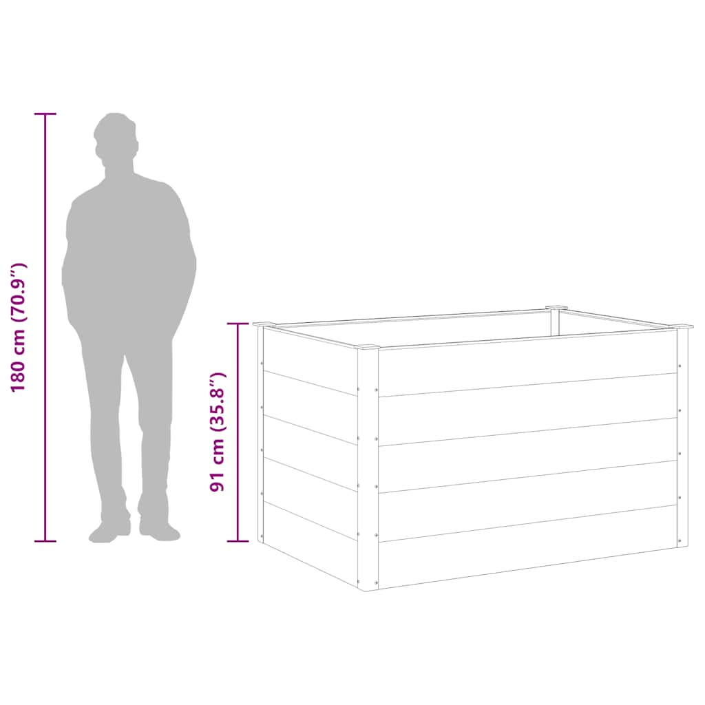 Letto Rialzato da Giardino in WPC 150x100x91 cm Grigio