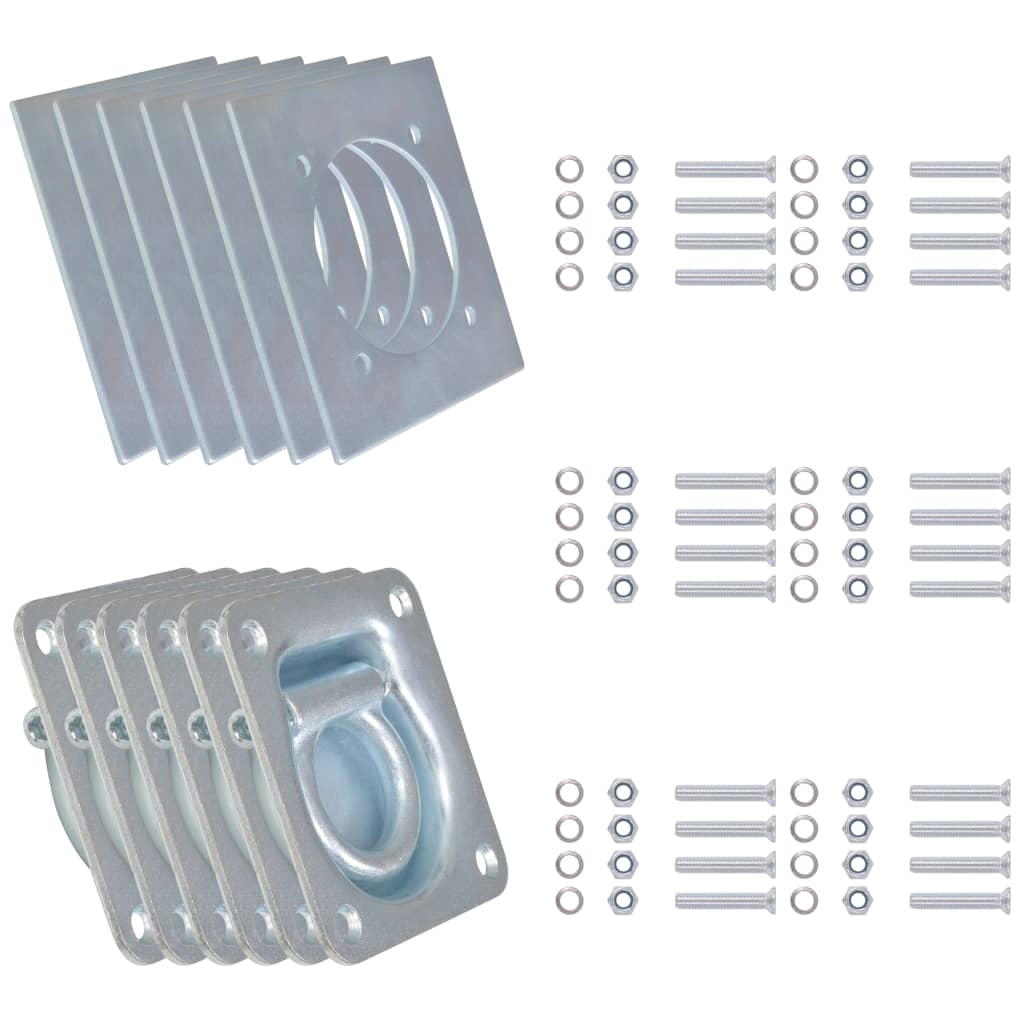 Anelli di Ancoraggio per Rimorchi 6 pz Acciaio Zincato 2000 kg 142672