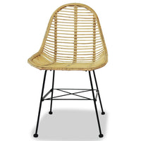 Sedie da Pranzo 4 pz in Rattan Naturale