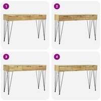 Tavolo Consolle 120x35x76 cm in Legno Massello di Teak cod mxl 18769